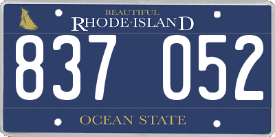 RI license plate 837052