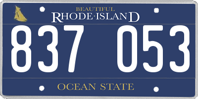 RI license plate 837053