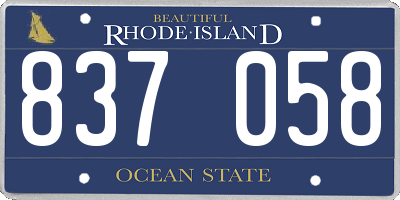 RI license plate 837058