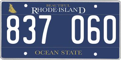RI license plate 837060
