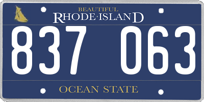 RI license plate 837063