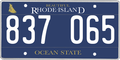 RI license plate 837065