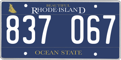 RI license plate 837067