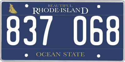 RI license plate 837068