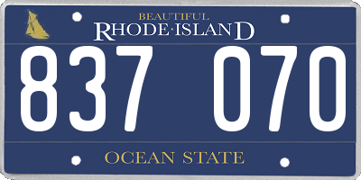 RI license plate 837070