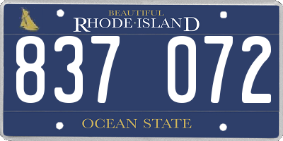 RI license plate 837072