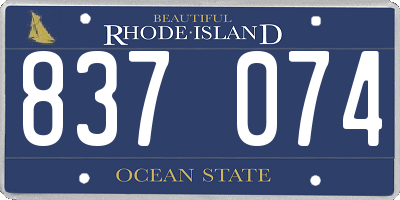 RI license plate 837074