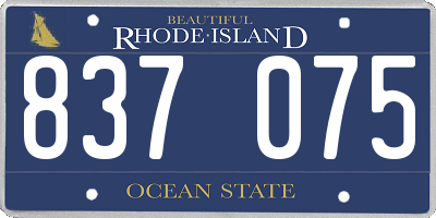 RI license plate 837075