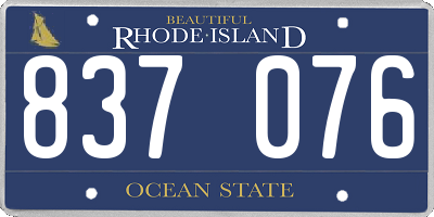 RI license plate 837076