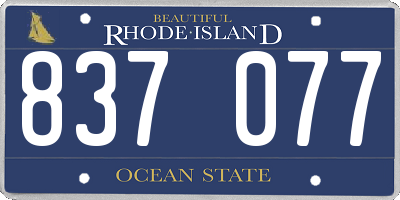 RI license plate 837077