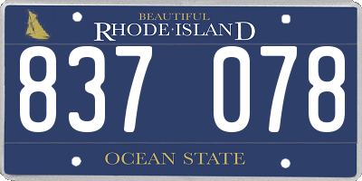 RI license plate 837078