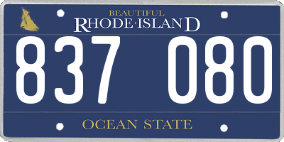 RI license plate 837080