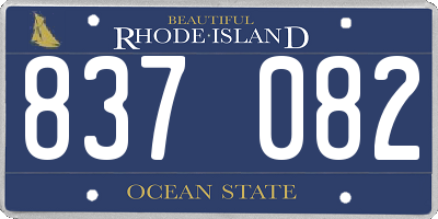 RI license plate 837082