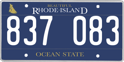 RI license plate 837083