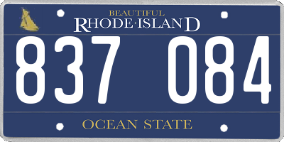 RI license plate 837084