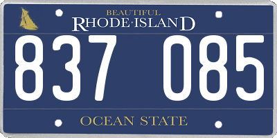 RI license plate 837085