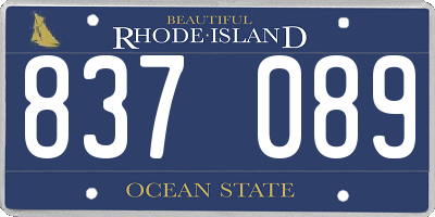 RI license plate 837089