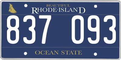 RI license plate 837093
