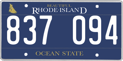 RI license plate 837094