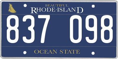 RI license plate 837098