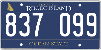 RI license plate 837099