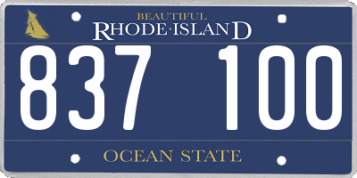 RI license plate 837100