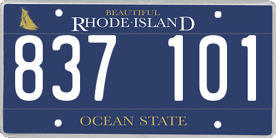 RI license plate 837101