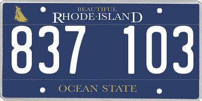 RI license plate 837103