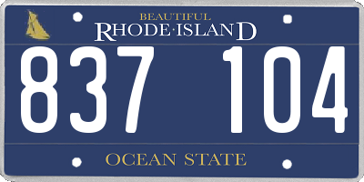 RI license plate 837104