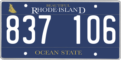 RI license plate 837106