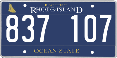 RI license plate 837107