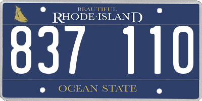 RI license plate 837110