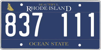 RI license plate 837111