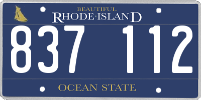 RI license plate 837112