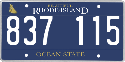 RI license plate 837115