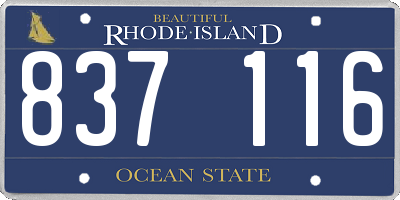RI license plate 837116