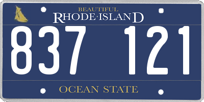 RI license plate 837121