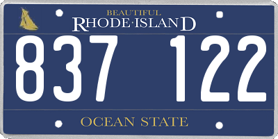 RI license plate 837122