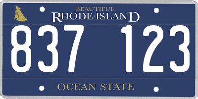RI license plate 837123