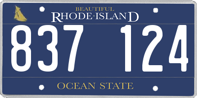 RI license plate 837124