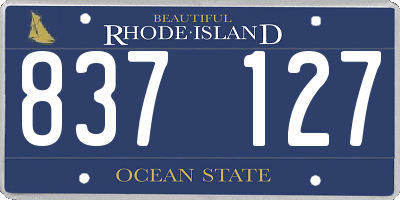 RI license plate 837127