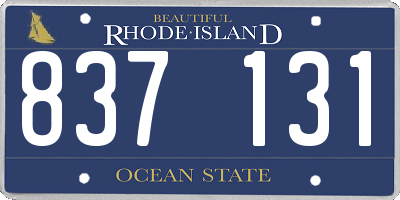 RI license plate 837131