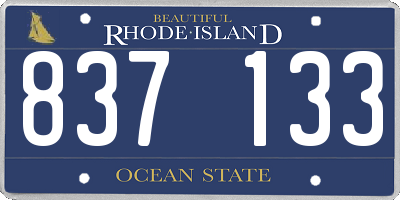 RI license plate 837133