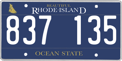 RI license plate 837135