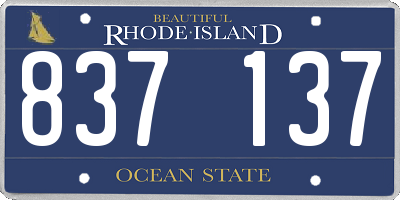 RI license plate 837137