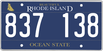 RI license plate 837138