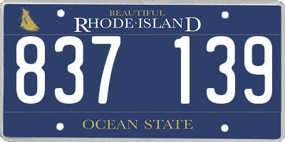 RI license plate 837139