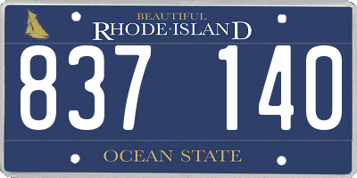 RI license plate 837140