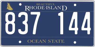 RI license plate 837144