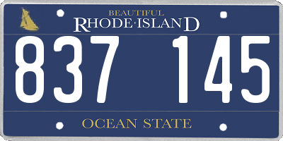 RI license plate 837145